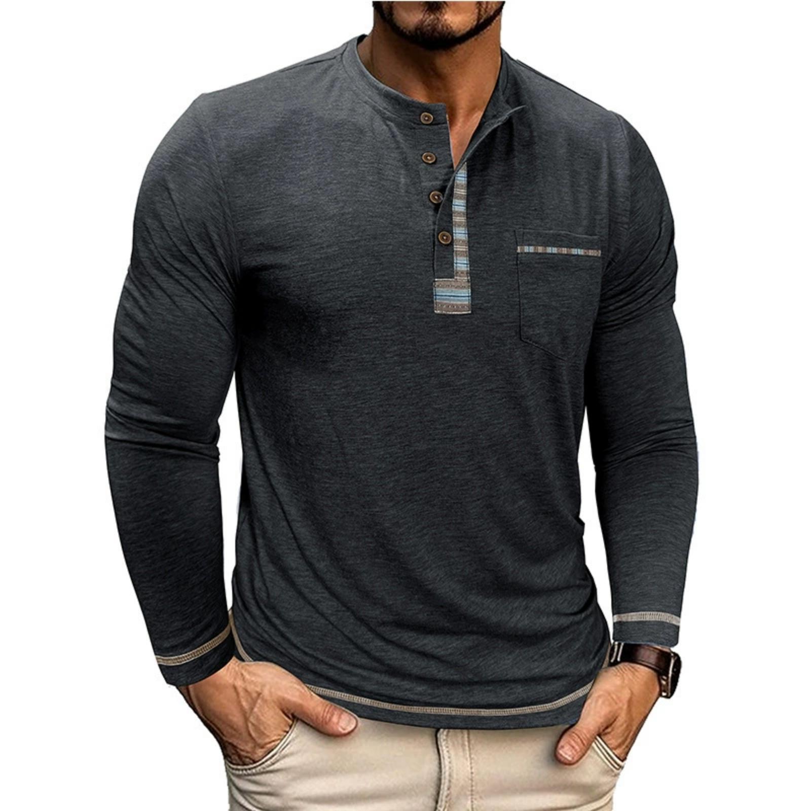 

Men s Casual -color Base Sport Shirt, Men s Round-neck Long-sleeved Top XXL зелений