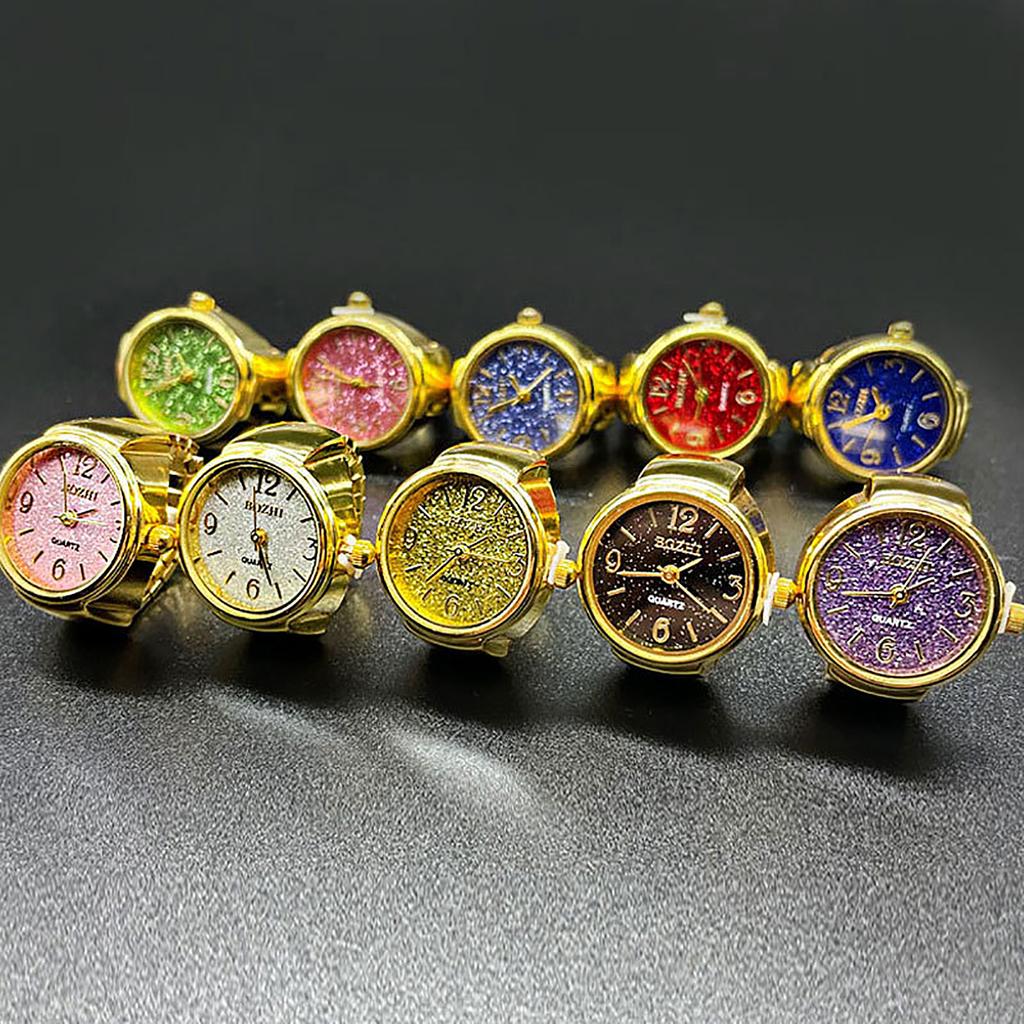 Ring Watch Fashion Square Ring Shape Watch Personality Creative Retro Style Ring Electronic Watch