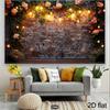2D Vintage Brick Wall Backdrop with Flowers & Glowing Lights Party Photo Booth Background