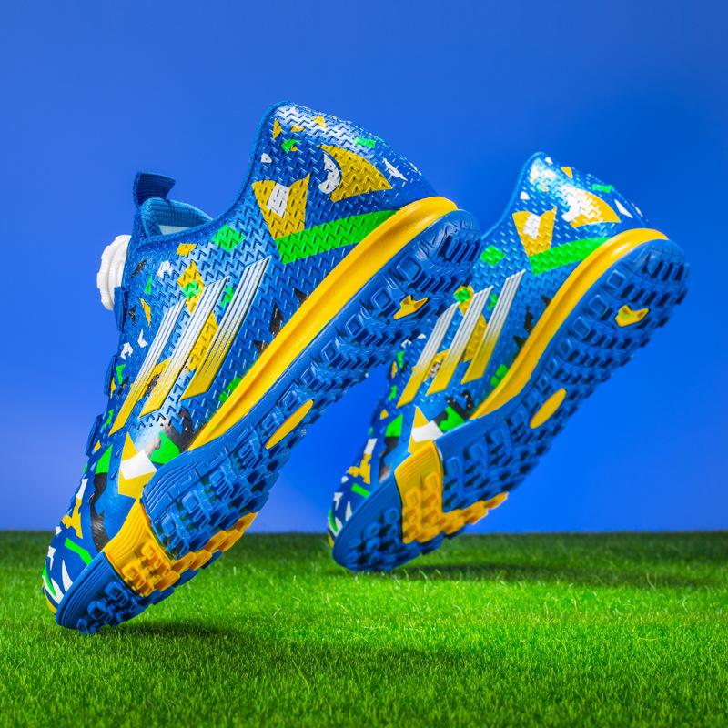 New Children'S Lace-Free Football Shoes With Broken Nails, Boys' Primary And Secondary School Students' Training Sports Shoes, Wear-Resistant Rotating
