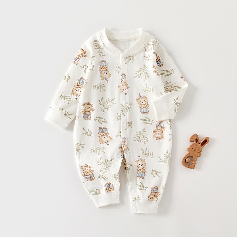2025 New Pure Cotton Baby Jumpsuit for Spring, Autumn, and Winter - Newborn Toddler Inner Wear