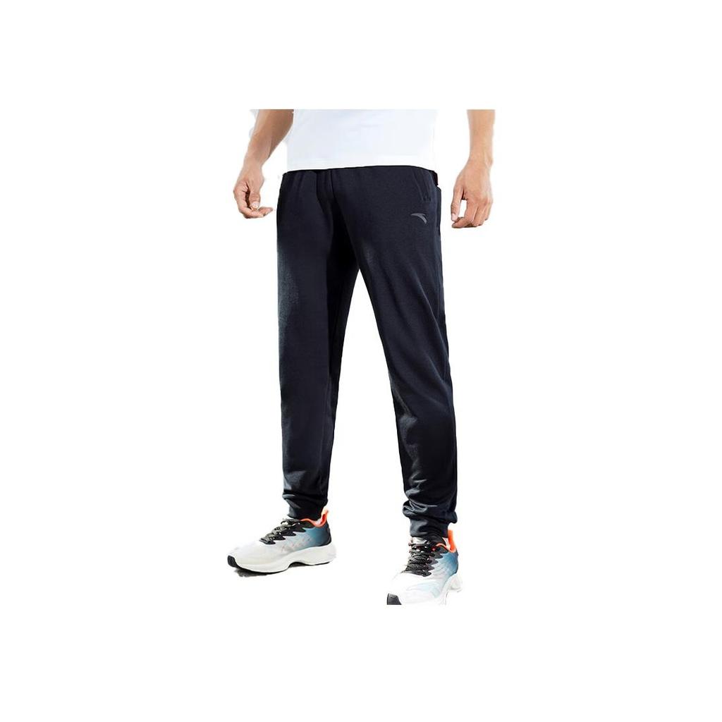 Anta Solid Color Logo Identification Cuffed Loose Knit Sports Pants Men Pants 952327316-3