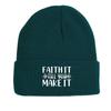 FAITH IT TILL YOU MAKE IT" Print Knitted Cap Beanie, Skullies Beanies Stretchy Versatile Stylish Bobble Hat Knit Hat Beanie
