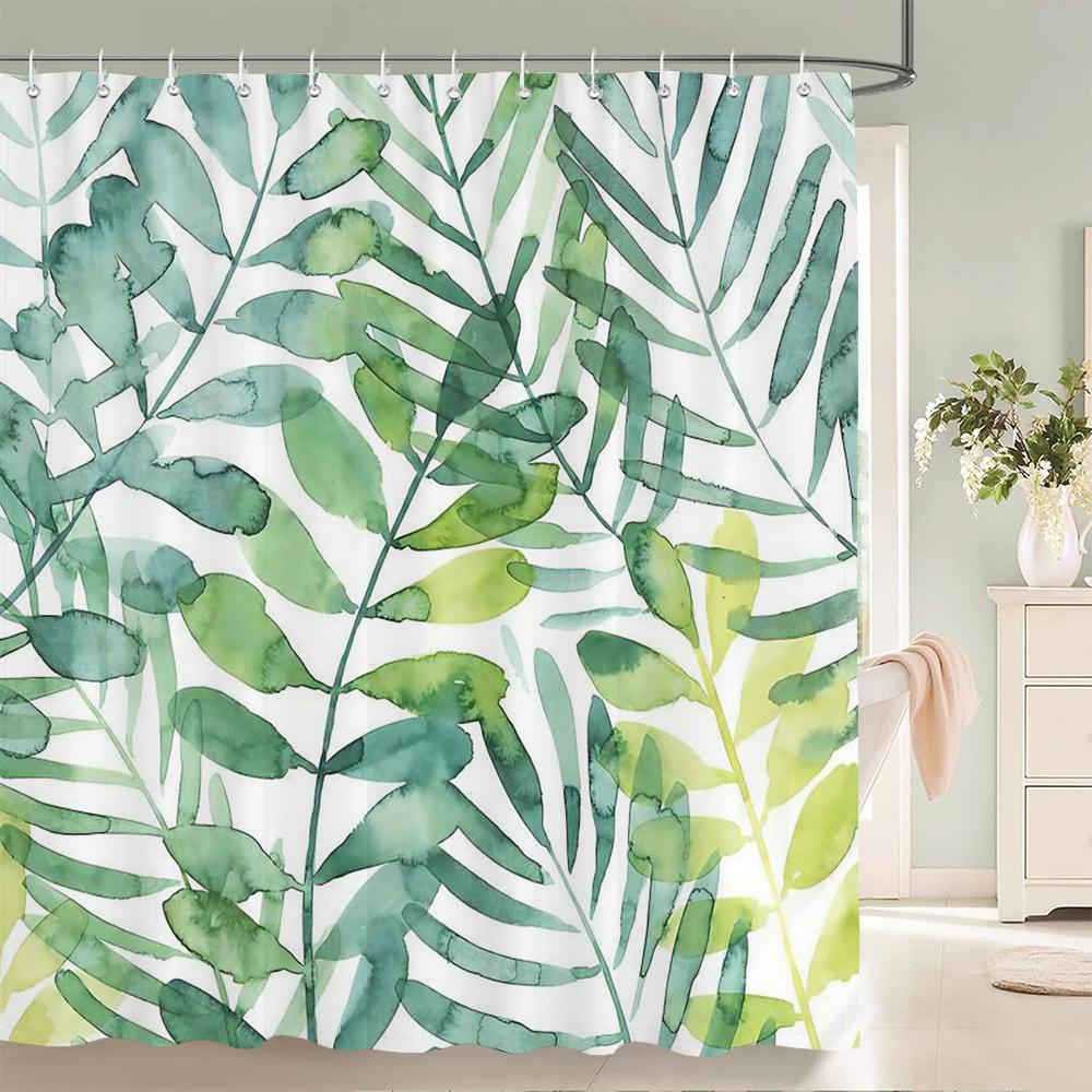 Colorful Beautiful Flowers Bath Curtain Waterproof Fabric Shower Curtains Floral Rose Printing Bathroom Screen Decor with Hooks