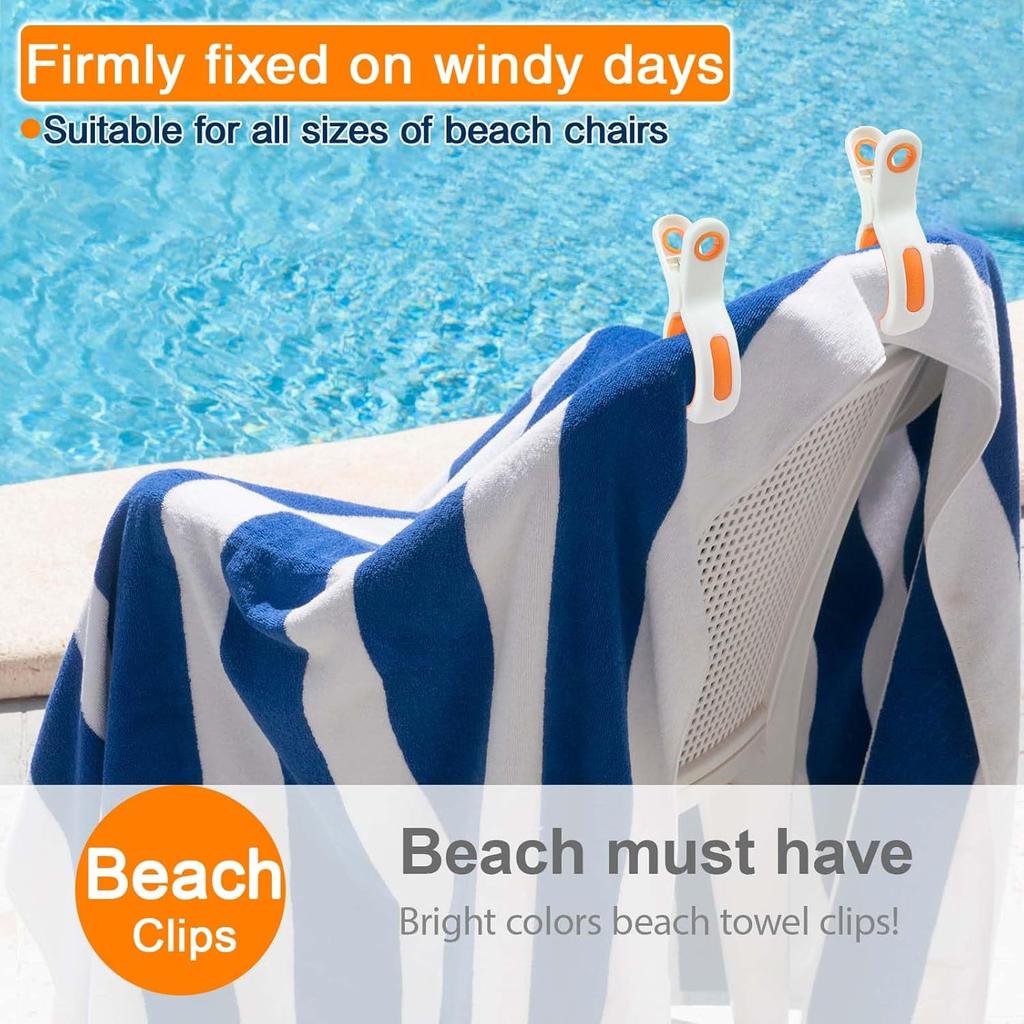 Extra Large Beach Towel Clips for Beach Chairs Cruise Heavy Duty, Towel Holder Clips for Clothes
