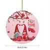 2D Flat Loving Gnomes Valentine's Day Peach Style Round Acrylic Decoration Sign, Suitable for Wall Decoration, Porch, Room, Villa, Accents Home, Hallw