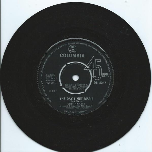7inch Record CLIFF RICHARD  Day I Met Marie DB8245 COLUMBIA 1967 UK Rock Used