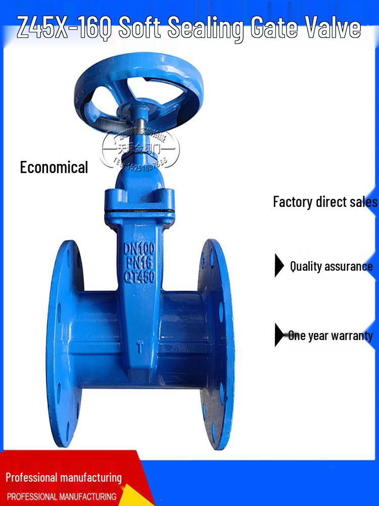 Z45X-16Q Ductile Iron Rising Stem Flanged Gate Valve with Soft Seal Elastic Seat for Fire Hydrant and Sewage Applications