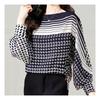 Navava Pointed Pattern Round Neck Long Sleeve Blouse Nb1889