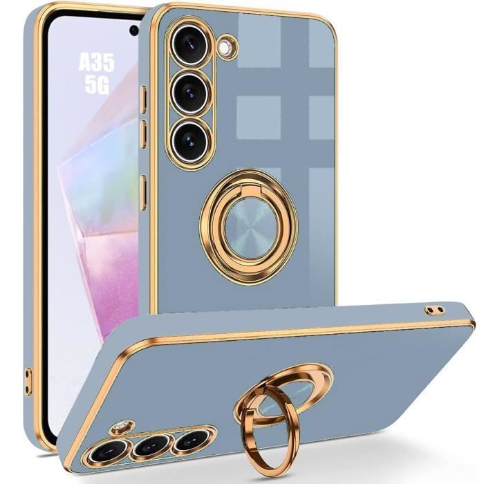 Protective Case - Booling - for Samsung Galaxy A35 5G - Shockproof - Silicone - 360° Rotating Stand