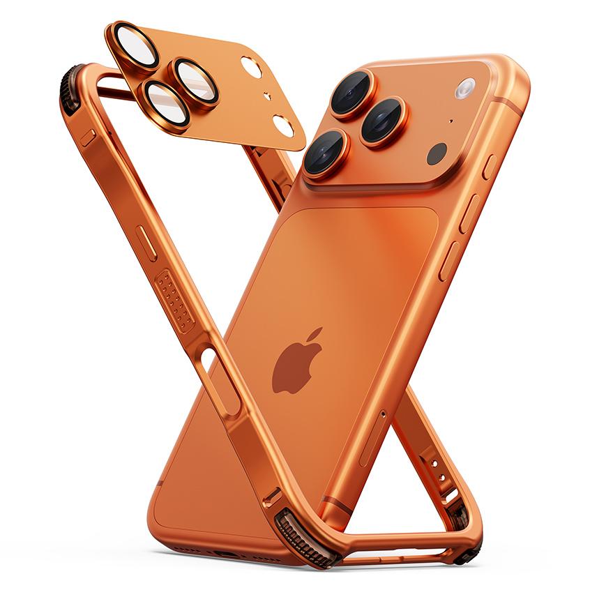 

Чохол для iPhone 17 Pro Max 17 Pro Металевий Корпус Алюмінієва Металева Рамка Чохол для Телефона Повний Захист Камери Захисна Кришка Лінзи зі Сплаву Ударостійкий iPhone17 Pro Max помаранчевий