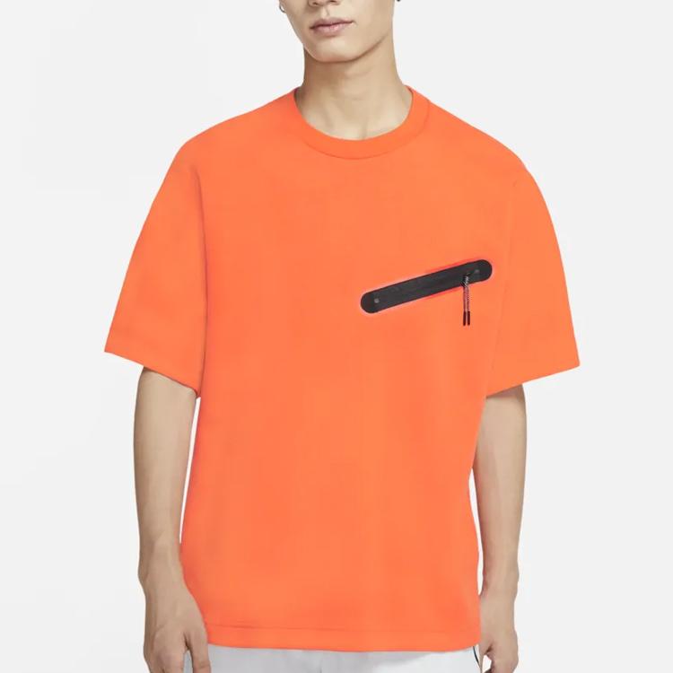 Nike NSW Tech Fleece Short Sleeve T-Shirt Men Tops Electro-Orange CZ3504-837