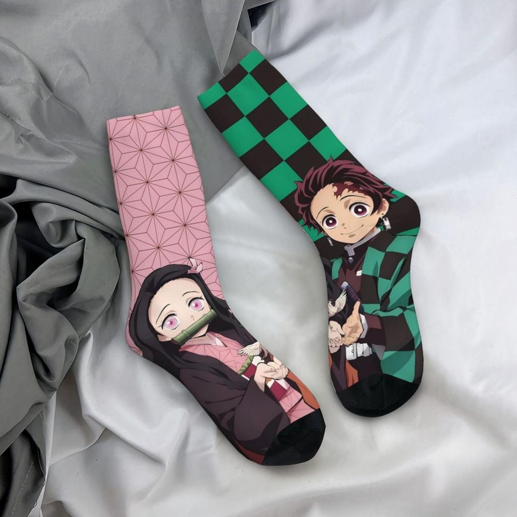 Anime Demons Slayers Socks Funny Stockings Men Quality Running Sports Socks Winter Design Non Skid Socks