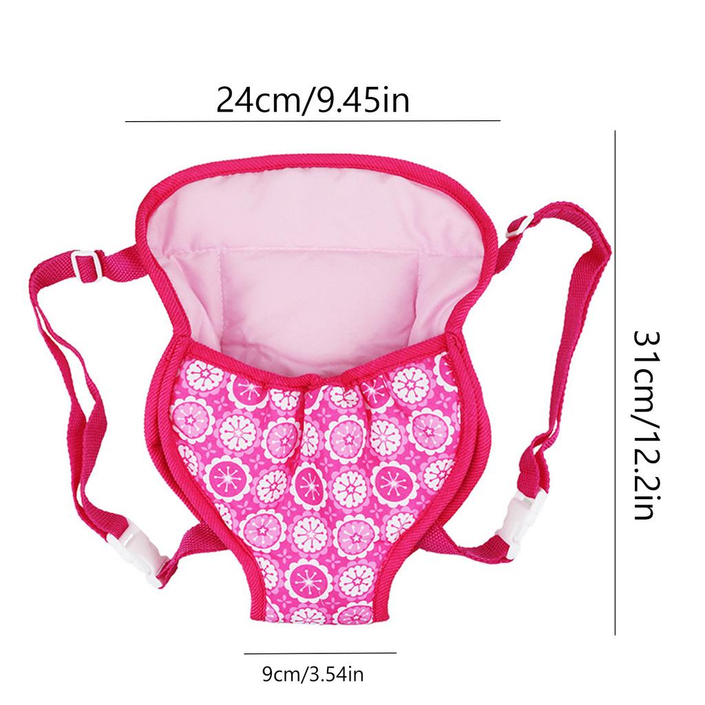 Baby Plush Carrier Backpack Doll Accessories Front/Back Carrier With Straps Fits 15 To 18 Inch Dolls