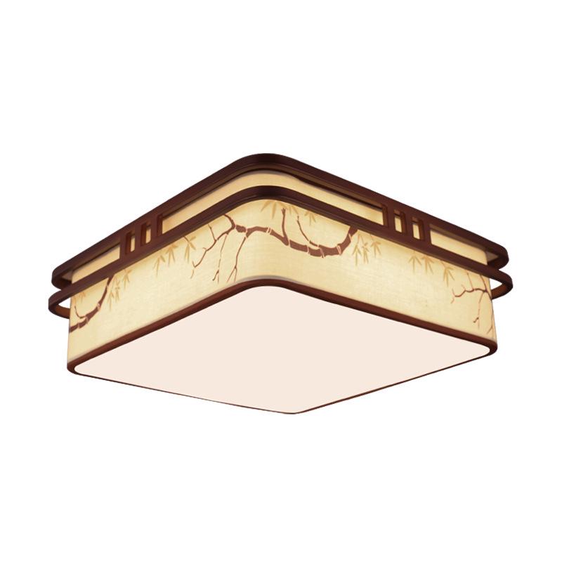 Song Dynasty Bamboo Leaf Zen Ceiling Light for Living, Dining, Bedroom, or Study.