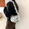 Cotton Shoulder Bag For Women Waterdrop Style With Zipper Closure For Casual Outings