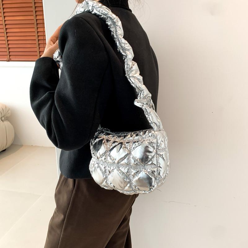 Cotton Shoulder Bag For Women Waterdrop Style With Zipper Closure For Casual Outings