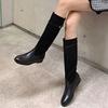 Stivali Alti di Qualità per Donna Scarpe Piatte alla Moda Scarpe Eleganti da Donna Stivali Invernali Al Ginocchio Chelsea Comodi Botas De Mujer