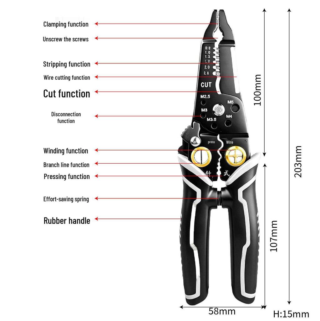 Compact High-Precision Wire Stripper - Multi-functional, Portable, Labor-saving Tool