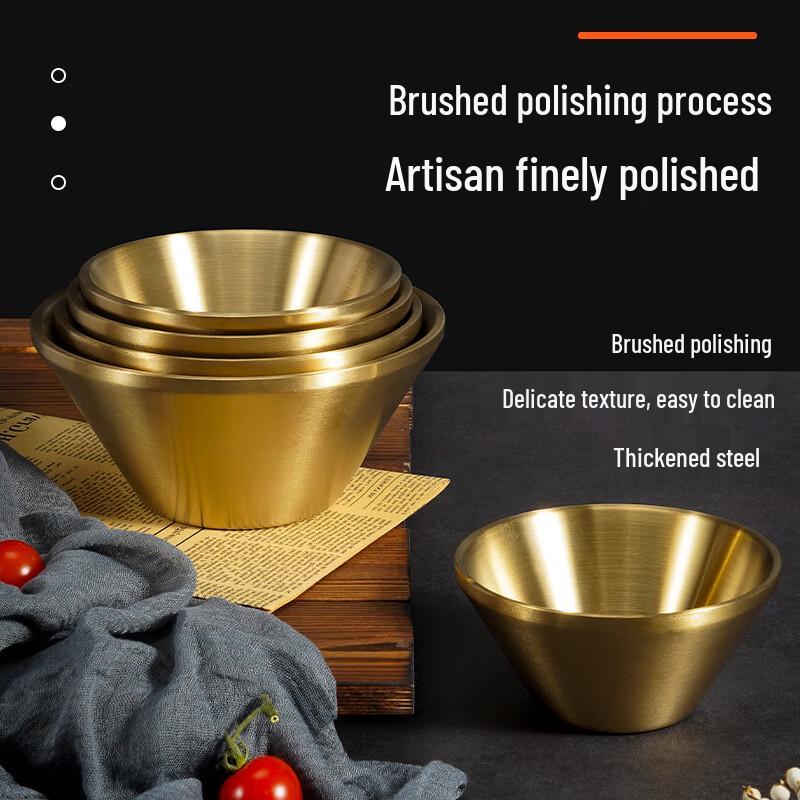 ZISIZ Korean Style Gold V-Shape Double-Layer Bowl