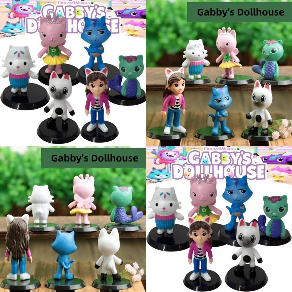 Gabby's Dollhouse Pvc Model Toy Set Adorable Cartoon Figurines For Kids And Collectors Set Of 6