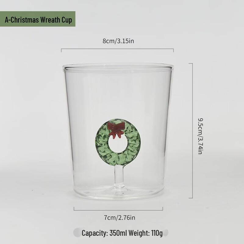 

Christmas Snowflake & Wreath Glass Cups