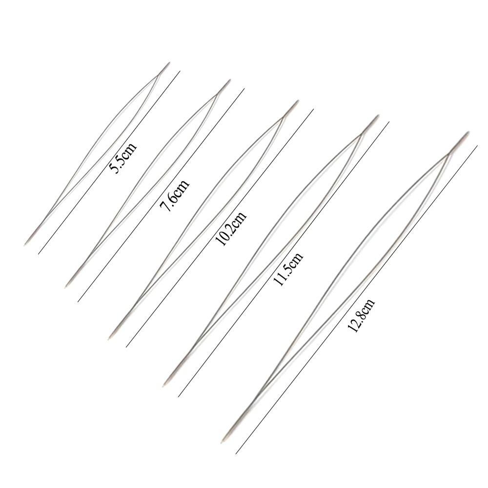 5Pcs/Set Open Curved Seed Beads Needle Collapsible Threading Pins  Necklace Making Supplies