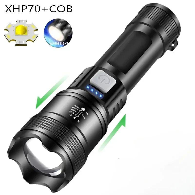 High Strong Power Led Flashlights 20000LM Portable Tactical Emergency Torch Type-C Rechargeable Camping Fishing Zoom Lantern