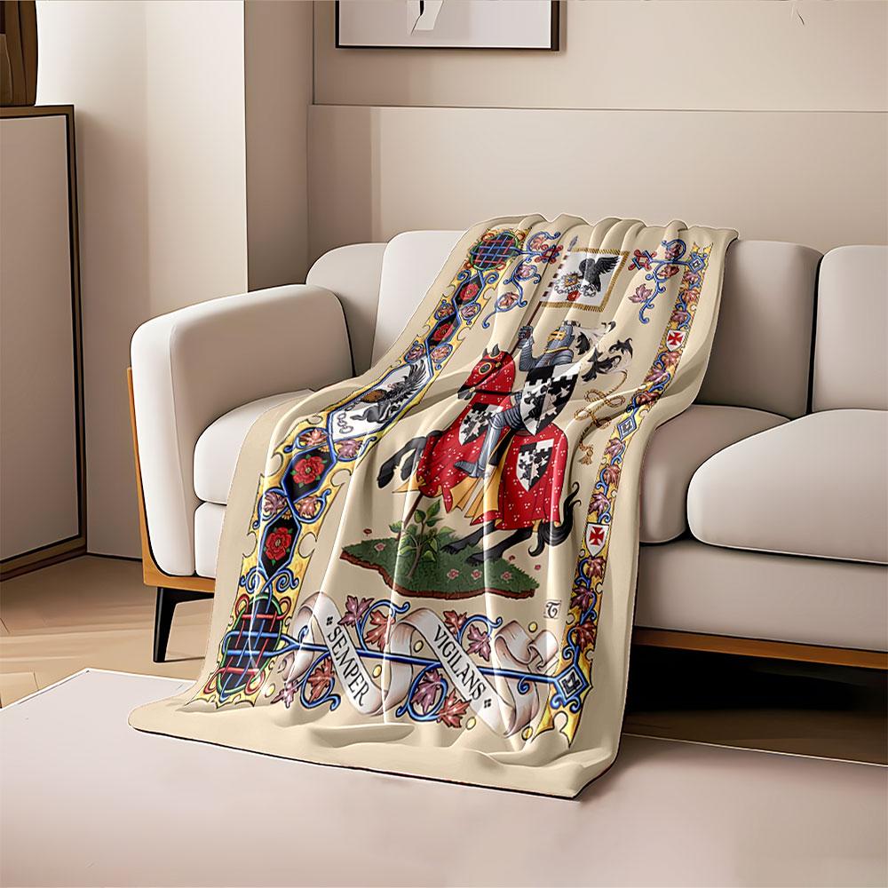 Medieval Knight Tapestry Blanket for all seasons blanket lunch break throw gift