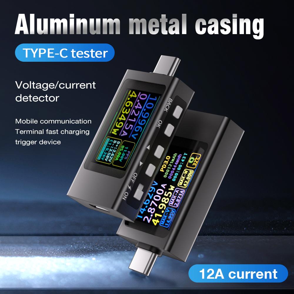 KWS-X1 Digital Voltmeter 3.3-36V 0-12A Type-C Voltage 240W USB Tester Fast CHARGING Trigger Meter HD IPS Display