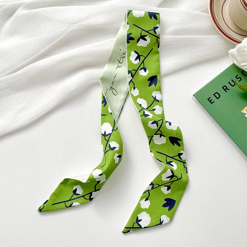 Long silk scarf, high-end new versatile hair tie streamer, atmosphere ribbon, spring and summer decorative scarf, tied bag streamer