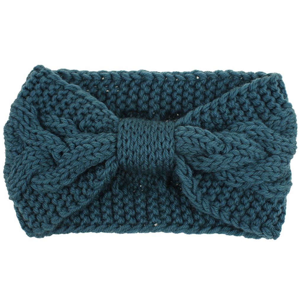 

Женская мода сохраняет тепло вязание оголовье ручной работы спортивной ленты для волос зелёный