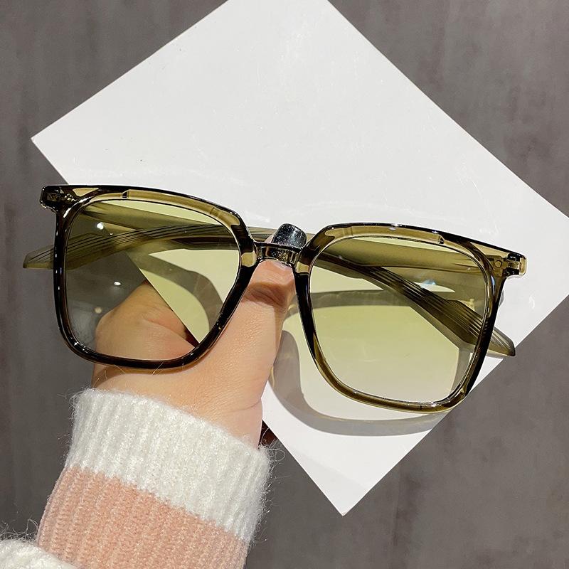 Tr90 Gradual Color Change Sunglasses Women'S Light Box Glasses Advanced Sense Anti-Ultraviolet Large Frame Sunglasses