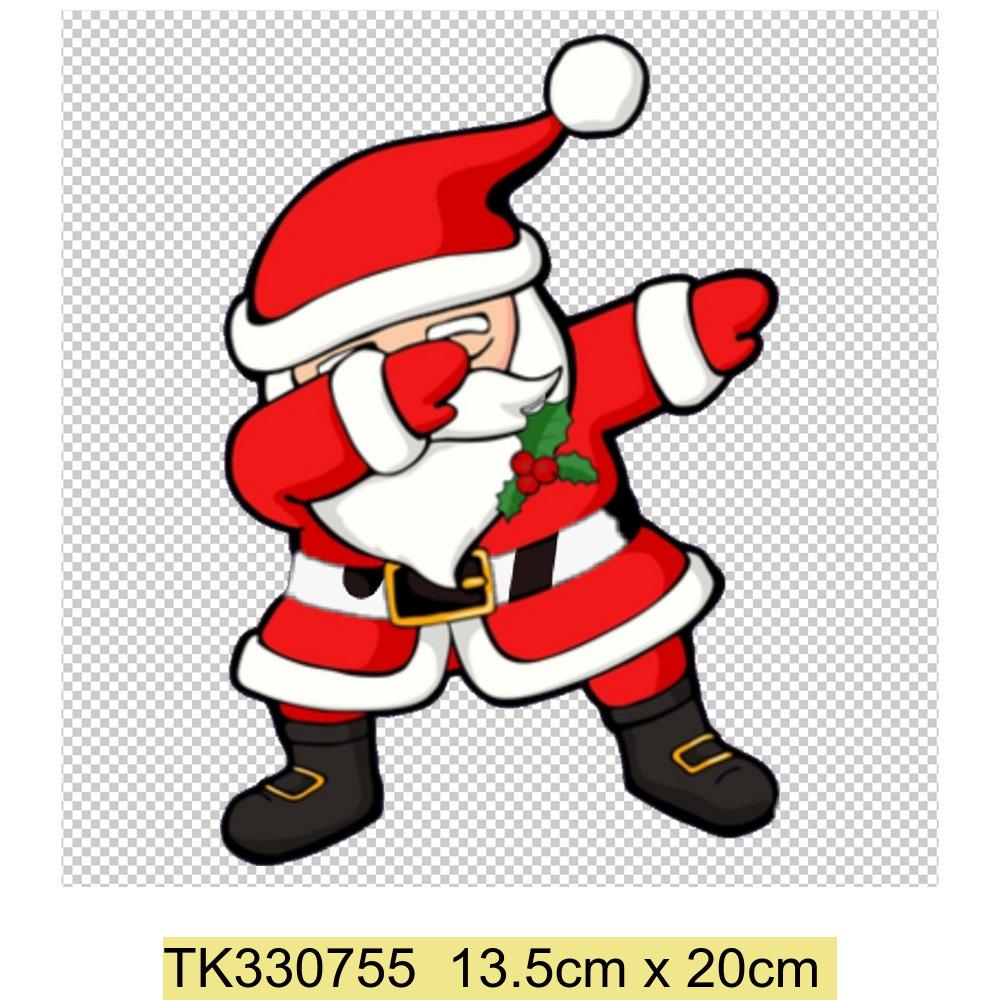 Iron On Christmas Snowmen Santa Claus Christmas Trees  Patch DIY Heat Transfer Tops Appliqued Vinyl Iron On Clothes Stickers
