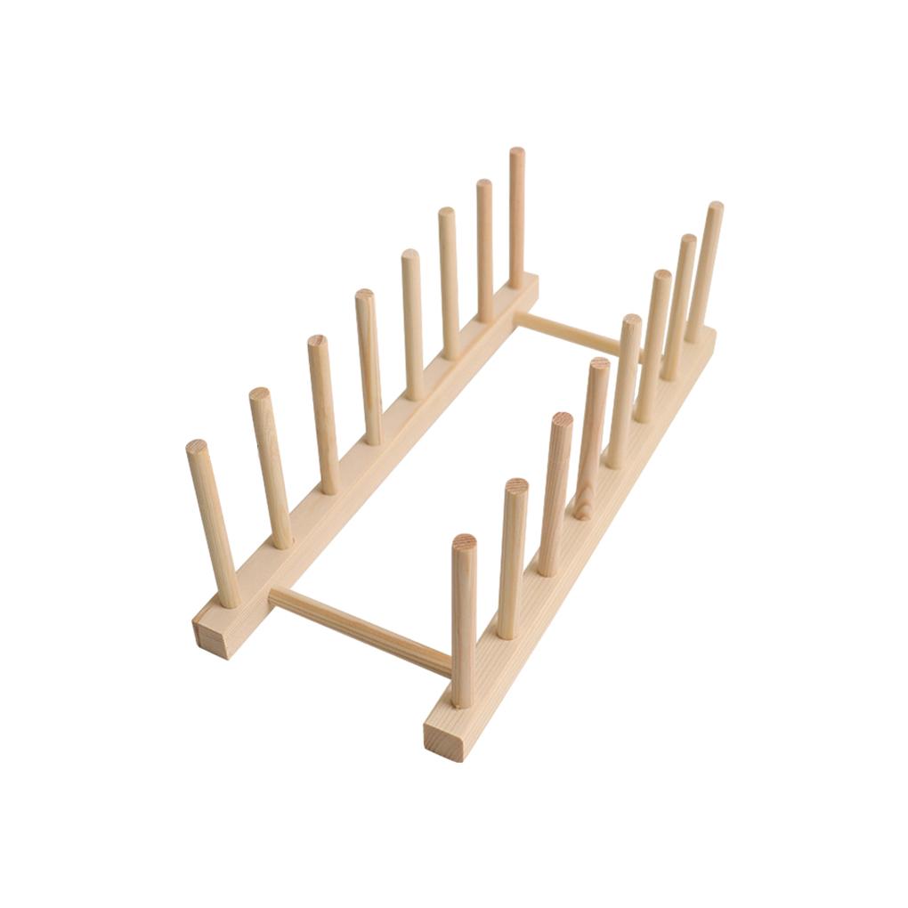 Multi-functional Wooden Dish Drain Rack Space-saving Kitchen Organizer Shelf Kitchen Pot Lid Holder