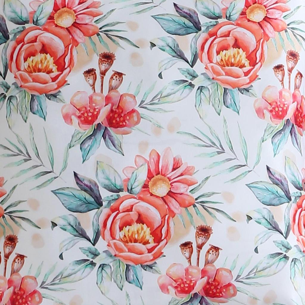 Potah na polštář KOKO MAISON INC s květinovým vzorem a polystainovým motivem (Balení po 2) | Zavírání klapkou | Digitální tisk