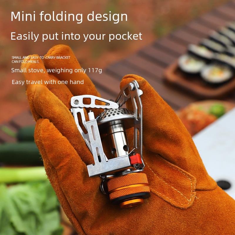 Ultra-Light Portable Mini Butane Gas Stove for Camping, Cycling, and Fishing