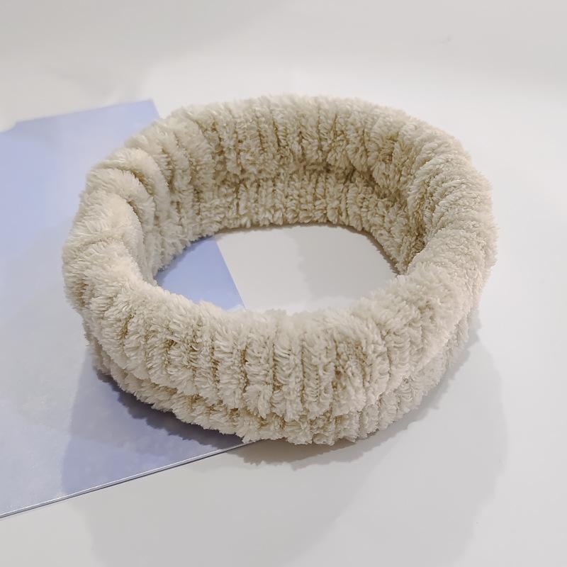 Fascia per Lavaggio Viso, Elastico per Lavaggio Viso, Fascia per Capelli da Donna, Peluche Monocolore, Fascia per Capelli da Casa per Trucco, Elastico per Capelli