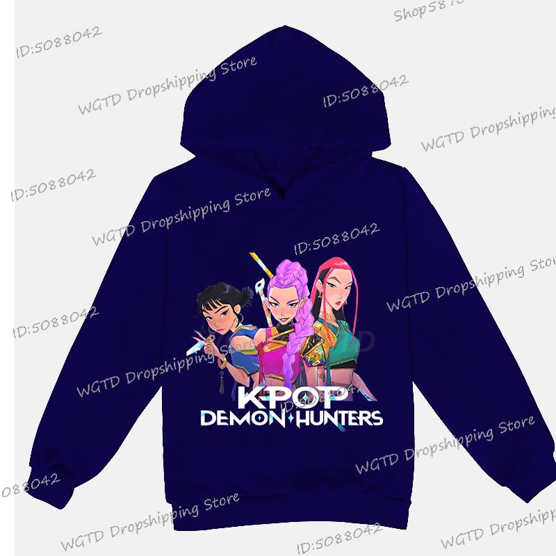 Y2K KPop Demon Hunters Bluzy Nastolatki Dziewczęta Chłopcy Rumi KPop Demon Hunters Bluza Jesień Casual Długi Rękaw Odzież Dziecięca