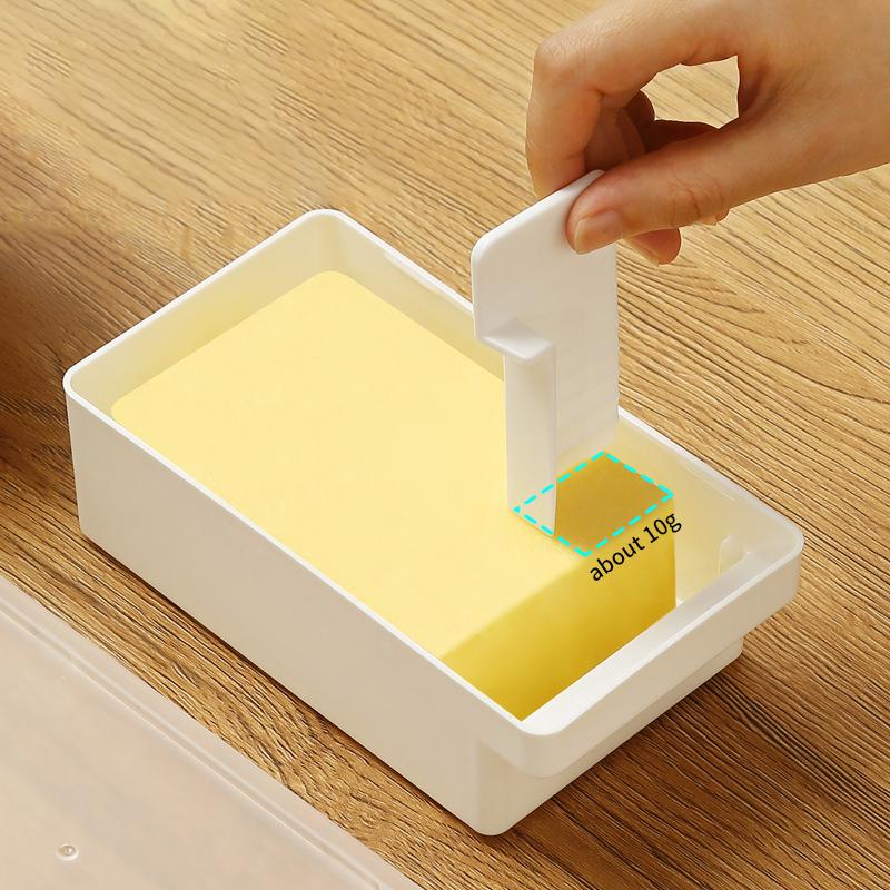 1Pc Butter Cheese Slice Holder With Lid Plastic Clear Sliced Cheese Container Fridge Storage Box Airtight Holder