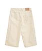 Peulomaleul Utility Pocket Vintage 3/4 Length Washed Denim Pants / Ivory