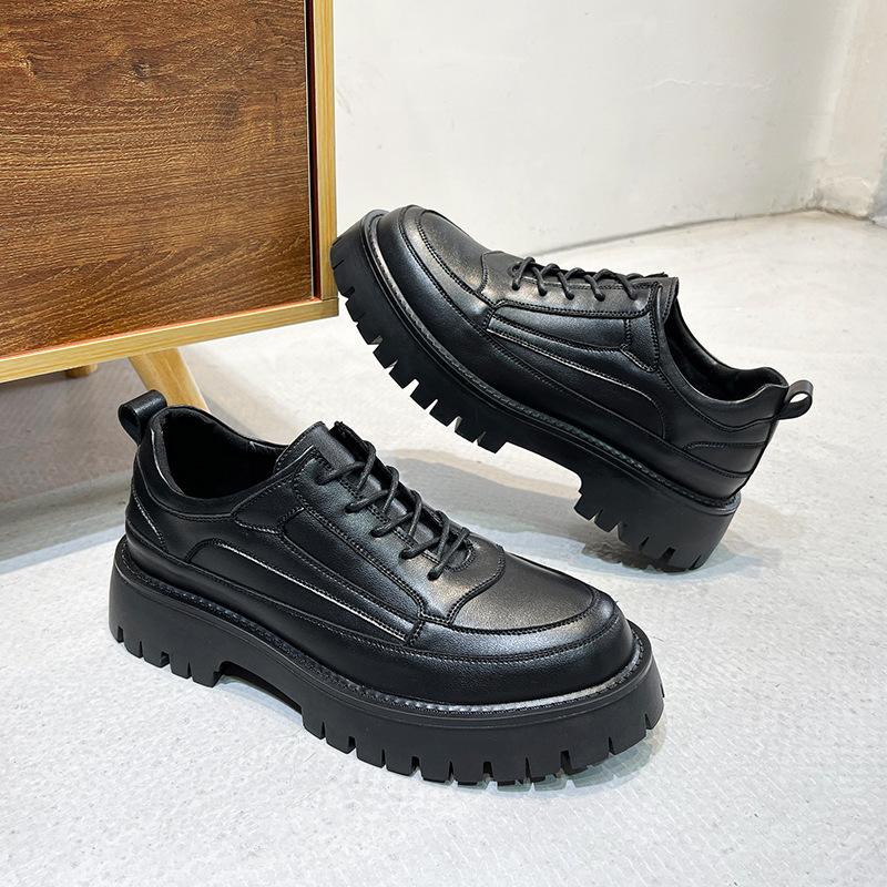 Brock Leather Shoes Men'S Casual Shoes British Trend Versatile Soft Sole Heightening Youth Men'S Shoes 7619-T