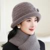Cozy & Chic Women's Fleece-Lined Bucket Hat with Pom-Poms - Warm, Thick Cotton Fisherman Cap for Autumn & Winter, Perfect for Cycling & Outdoor