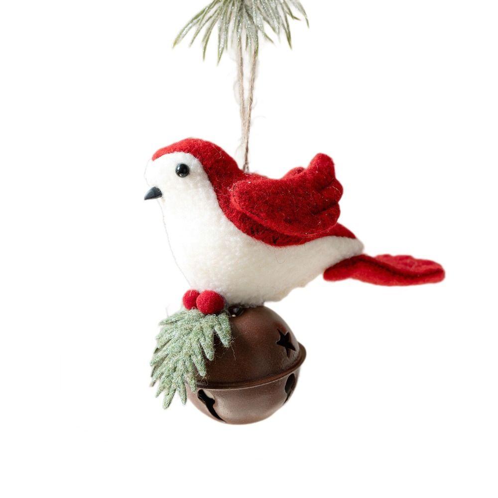 Lifelike Xmas Tree Cute Birds Soft Plush Wreath Bird Ornaments Christmas Hanging Pendant Fireplace