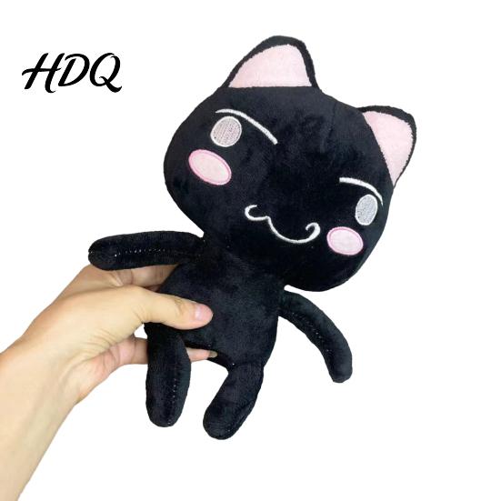 Cartoon Mascot Inouetoro Cat Plush Toy Cute White/Black Kitten Doll Plushies Ornament Soft Stuffed Animal for Children Fans Birthday Gift