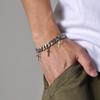 Mprainbow Mens 9MM Cuban Chain Bracelets, Waterproof Stainless Steel Link Chain Wristband with Cross Charm Gifts for Him Jewelry