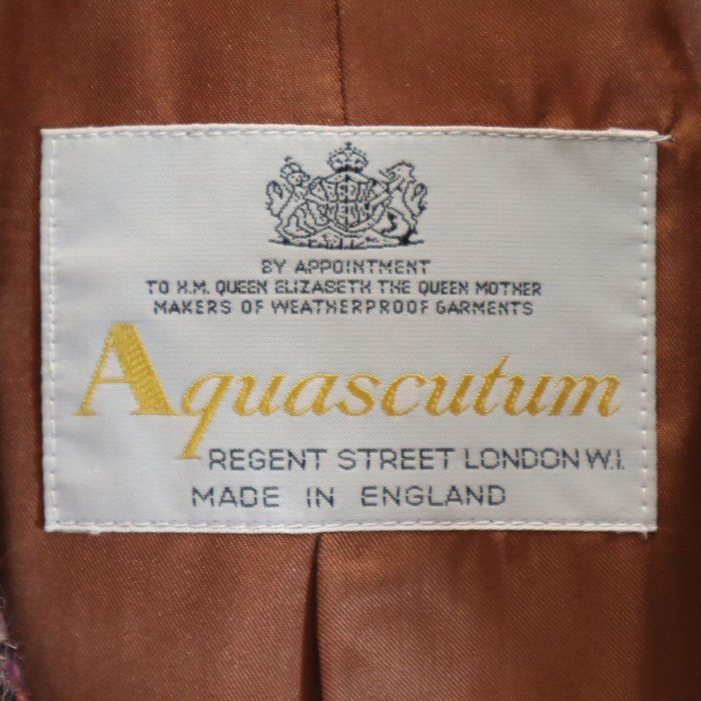 Aquascutum 70s 80s Vintage Wool Coat Purple Women Used