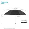 UV Protection Umbrella, Three-Fold, Portable Business Umbrella with Black Coating, Black