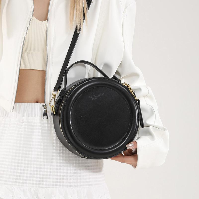 Trendy Personality Versatile Ins Solid Color Portable Small Round Bag Women's Leisure Commuting Simple Wind Messenger Bag