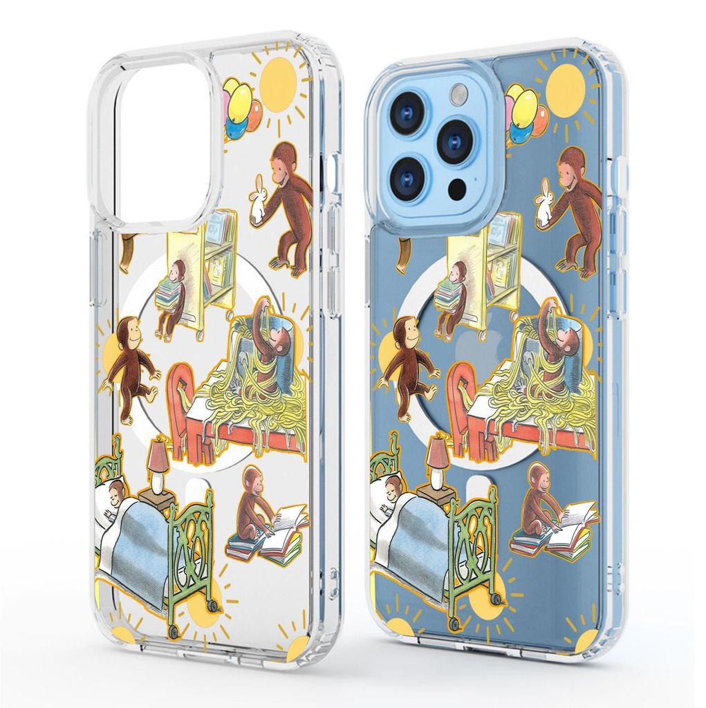 Naughty Monkey Magnetic Transparent Case for iPhone 15/16/17 Pro Max